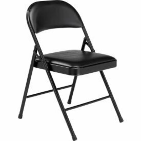 NATIONAL PUBLIC SEATING Interion Folding Chair, Vinyl, Black INT-950